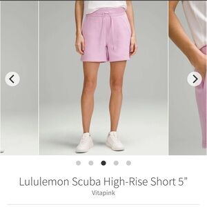 Rare Lululemon Scuba High Rise Cotton Terry Relaxed Shorts 5” Vitapink Sz 6